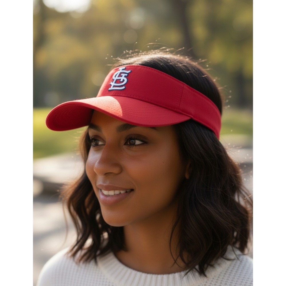 47 Brand Red St Louis Cardinals Embroidered Logo Womens Visor Adjustable